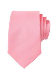 1PC Men's Fashionable Pink Striped Tie, Stylish And Versatile, Suitable For Business, Formal Wear, And Daily WearMen Necktie - Pink - View 2