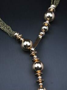 复古夸张金色流苏项链，时尚女式毛衣链，适合日常佩戴、宴会和节日场合 - 流蘇項鍊 - 查看 4