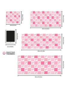 1 件粉色蝴蝶橡胶防滑游戏鼠标垫，适用于台式电脑/笔记本电脑办公室使用 - 粉紅色格子 - 查看 8