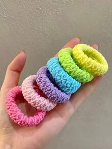 30pcs/Set Colorful Pleated Hair Bands Suitable For Girls' Ponytails, Playful And Elegant Braids, Versatile For Daily Wear(No Box) - Multicolor - View 7