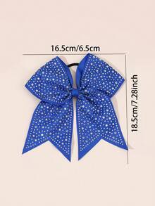 1件/2件/5件套 校园风啦啦队大蝴蝶结纯色发箍，燕尾服水钻装饰发圈，适合日常佩戴和运动 - 彩色 - 查看 10