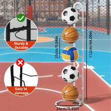 Multi-Layer Basketball, Football, Volleyball Ball Storage Rack, Suitable For Home, Living Room, Bedroom, Garage, Ball Organization And Storage Shelf