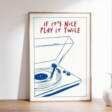 1 Peça Pintura em Tela Pendurada Fácil de Pendurar, Impressão em Tela de Toca-Discos de Arte Moderna - Arte de Parede para Quarto, Sala de Estar, Cozinha ou Corredor