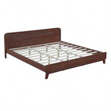 YOGLAD Solid Wood King Size Bed Frame, Queen Size Pine Wood Platform Bed, No Box Spring Needed, Sturdy Modern Farmhouse Style, Under Bed Storage Space, Easy Assembly, Heavy Duty Support For 600 Lbs, Classic Rustic Bedroom Furniture - Dark Walnut - 查看 6
