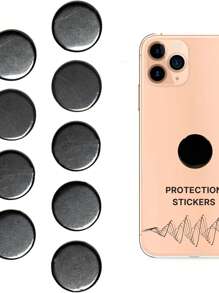 1/3/5pcs, Shungite Graphite Handmade Small Round Tablet Laptop Mobile Phone Sticker, Christmas Valentine'S Day Thanksgiving Father'S Day Mother'S Day Back To School Season Graduation Season New Year Gift Home Good, Nude Stone - Black - View 8