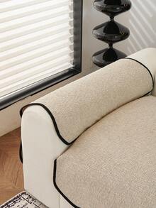 1pc Versatile Chenille Sofa Cushion Cover, Modern Simple Anti-Slip Sofa Seat Protector, Dust-Proof And Washable Sofa Slipcover, Beige Fashionable Soft Non-Fading Non-Shedding Bedroom Decor Pet-Friendly Cover, Adjustable For Corner Sofa, Bedroom, Office, Living Room Combination Furniture, L-Shaped Sofa And 1/2/3/4 Seat Sofa - Beige - View 8