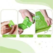 GWT Dog Poop Bags Rolls 9"X13" - Certified Home Plant Based Rolls, 120 Count Pet Waste Bags, Ideal For Outside And Backyard, Includes 8 Convenient Bags - 白色 - 查看 4