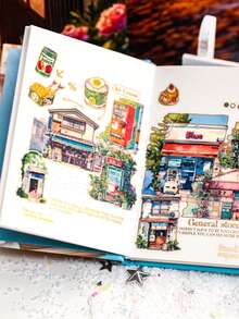 1 卷城市冒险系列和纸胶带，城市主题剪贴簿 DIY 装饰材料，适用于学生日记贴纸和装饰，学校用品，返校