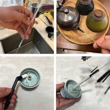 Spazzola per la pulizia della macchina da caffè - Confezione da 15 spazzole per cannucce, spazzola per bottiglie con manico lungo, spazzola flessibile per bottiglie d'acqua, bicchieri, tazze, caffettiere, tazze, bottiglie d'acqua, tubi piegati