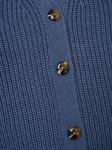 Suéter masculino de malha com botões e cor sólida, outono/inverno - Azul - Ver 4