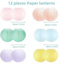 12 đèn lồng giấy treo màu pastel mềm mại - Đèn lồng neon tròn Trung Quốc, thích hợp cho trang trí tiệc tùng, lớp học, đám cưới, sinh nhật và ngày lễ tình nhân, trang trí tiệc tùng | Đèn lồng màu pastel mềm mại | Đèn lồng giấy bền, đèn lồng trang trí nhà cửa - 12 chiếc bánh macaron - Xem 4