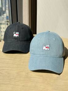 2025 New Cute Cat Embroidery Baseball Cap, Suitable For Women & Men, Large Head Circumference - Cat - View 2