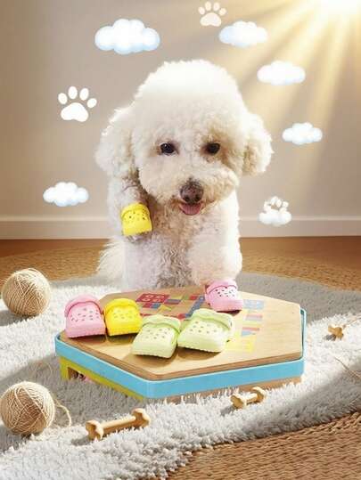 Set de 2 zapatos con mini agujeros, diseño clásico de accesorios de fotografía para gatos y perros, juguetes lindos y divertidos adecuados para mascotas pequeñas