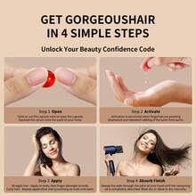 Hair Vitamin Serum Capsule For Frizzy & Dry Hair, Hair Treatment Oil No Rinse With Vitamins A C E Pro B5, Moroccan Macadamia Avocado Oil, Repair Damaged Hair, Hair Moisturizing, Smooth & Shiny - 紅色 - 查看 7