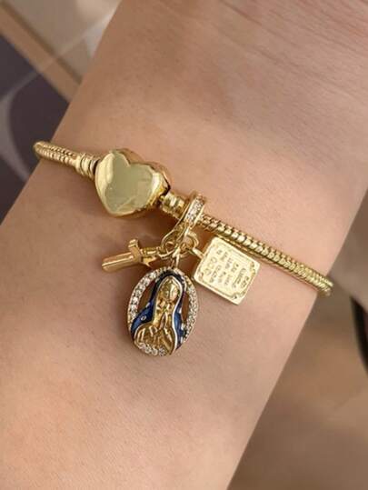 1 pieza Brazalete de diosa deportiva con cruz de color dorado bohemio, brazalete de fiesta para mujer