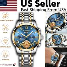 Men's Watch Relojes De Hombre Stainless Steel Quartz Classic Waterproof FNGEEN Reloj De Hombre  Invicta Watch Men Men's Self-Winding Watch Automatic Mechanical Tourbillon Stainless Steel Waterproof Luminous Luxury Dress Watch  Watch For Men Diamond Business Dress Analog Quartz Stainless Steel Waterproof Luminous Date Two Tone Luxury Casual Wrist Watch   Watches For Men With Date Luxury Big Face Waterproof Mens Wristwatch Analog Dress Two Tone Stainless Steel Man Watch Luminous Relojes De Hombre Calendar - Blue - View 3