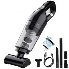 1pc Black High-Power Handheld Powerful Car Vacuum Cleaner, 3-In-1 Wireless Vacuum Cleaner, 500ML Capacity Portable Home Air Duster, Suitable For Car, Home, Keyboard Cleaning, Rechargeable Vacuum Cleaner - Black - View 2
