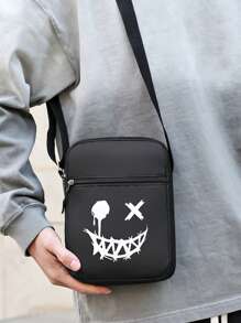 新款牛津布男士单肩背包 - 手机携带包，黑色，旅行斜挎包 - 彩色 - 查看 6