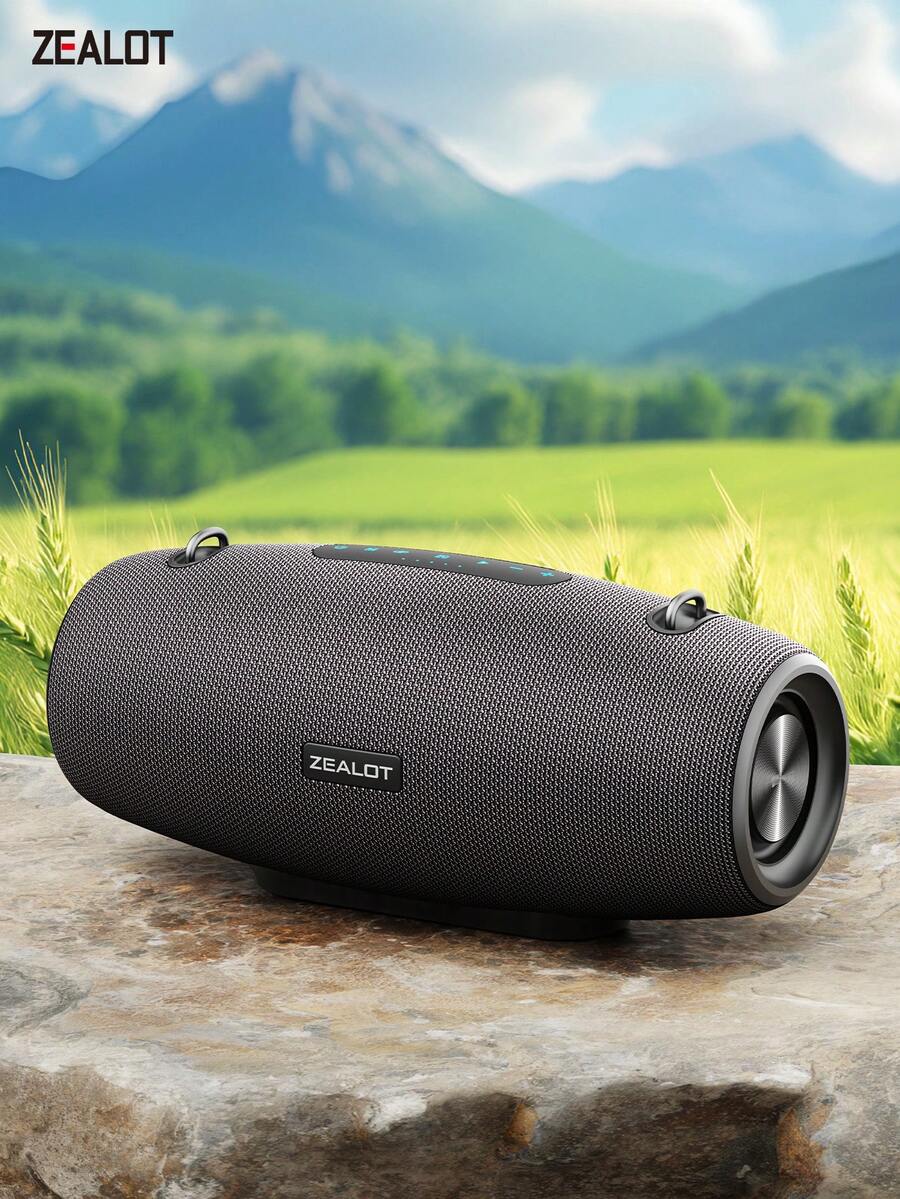 ZEALOT S67 60W Wireless Speaker, Outdoor Portable, Bluetooth Speaker, 14400mAh Long Battery, Up To 8 Hours Of Playback Time, Supports Mobile Phones/Tablets/TVs. Compatible With SD Card/USB/AUX, Serial Pairing Function, Suitable For/Car/Outdoor/Camping/Beach/Party - màu đen - Xem 1