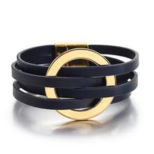 1 件双环 PU 皮革手链，防过敏、防锈，可堆叠，女士珠宝，日常/派对/夏季旅行必备品，生日/圣诞节/情人节/母亲节的完美礼物（送给女朋友/妈妈的礼物） - 彩色 - 查看 13