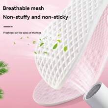 1 双可修剪女鞋鞋垫，防臭，抗菌，柔软舒适，纯粉色