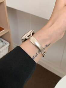 1pc Luxury Glitter Stainless Steel Jewelry Clasp Narrow Bracelet Band Compatible With Apple Watch Ultra 3/2/1, SE, Series 9/8/7/6/5/4/3/2/1, Fashionable Summer New Arrival