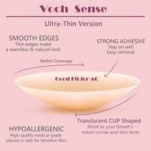 QY Cakes Nipple Covers No ShowSticky Silicone Nipple Pasties For Women No Show  Backless Pasties Adhesive Silicone Reusable 1Pair 8380 - như hình ảnh - Xem 4