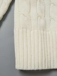 Men's Autumn/Winter Knitted Zip-Up Pullover Sweater With Twisted Rope Detail, Casual Business Commute Versatile - White - View 9