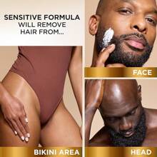 Razorless Shaving Cream, Depilatory Hair Removal Cream, Works In 4 Minutes For Coarse, Curly Hair, 6 Oz