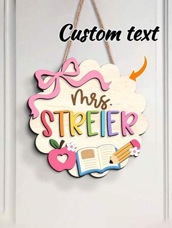 1pc Personalized Teacher Gifts, Teacher Door Sign, Teacher Welcome Sign, Classroom Door Sign, Back To School Gift, 1st Day Of School Decor