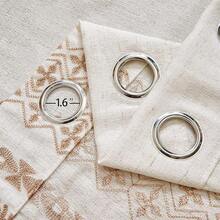 Beige Boho Curtains 2 Panels For Bedroom 84 Inches Long Linen Embroidered Drapes For Living Room Farmhouse Geometric Light Filtering Grommet Window Treatment 55x84 Inch, Taupe On Beige - Nhiều màu - Xem 7