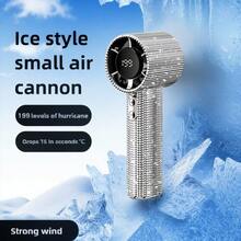 199-Level Adjustable High-Speed Portable Handheld Turbo Fan, USB Rechargeable Mini Fan With An Ultra-Long Battery Of 1800mAh - Silver - View 2