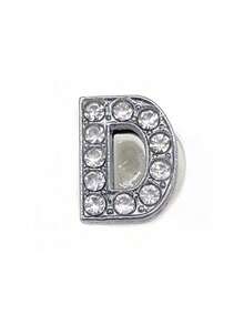 1个合金水钻字母DIY镂空装饰，适用于镂空木屐、博格包、镂空手提包，合金水钻字母装饰配件，可定制用于您的沙滩包和镂空木屐。这些迷人的配件为您的博格包和镂空木屐注入个性化风格和鲜艳色彩。 - 銀色 - 查看 13