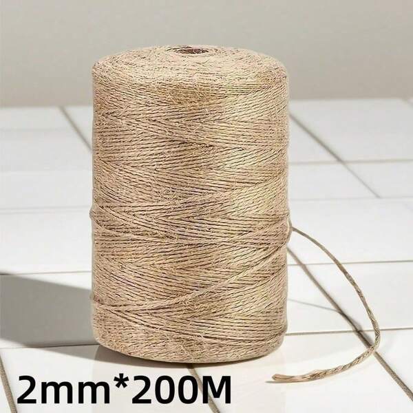 2MM Cuerda de cáñamo natural, cuerda de yute para decoración, manualidades DIY, envoltura de regalos, jardinería, decoración de bodas y fiestas
