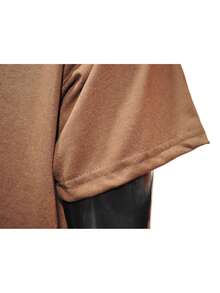 Men's Slim Fit Polyester Shirt - Comfort And Style For Everyday Everyone Regular Fit No Shirt - Rust Brown - View 5