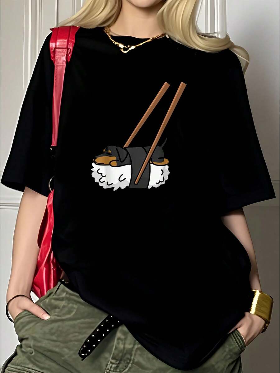 Women T-Shirts - 黑色 - 查看 1