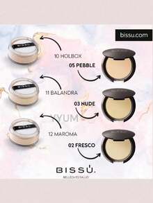 Polvo translúcido Bissú fijador maquillaje matifica controla brillo acabado natural suave ligero para todo tipo de piel larga duración make up esencial - "APIZA 06" - Ver 7