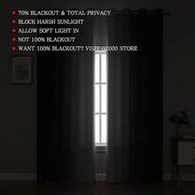 G2000 Blackout Curtains & Drapes For Bedroom Living Room 84 Inches Long Purple And Greyish White Room Darkening Window Treatments Ombre Thermal Insulated Light Blocking Grommet Backdrop 2 Panels Set-FUNALING - 藏蓝色 - 查看 3