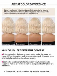 Fashionable Realistic Gold 10-Inch Bob Short Curly Wig With Bangs, Heat-Resistant Synthetic Hair, Suitable For Women, Natural And Beautiful, Easy To Style, Perfect For Daily Work, Study, Life And Cosplay, Halloween - Gold - View 9