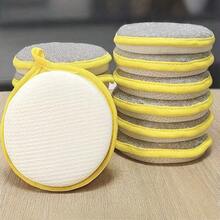 1 pieza Esponja de doble cara para lavar platos, cepillo de cocina, utensilio para limpiar ollas, paño de limpieza doméstica, paño antiadherente para limpiar aceite, estropajo de alambre de acero