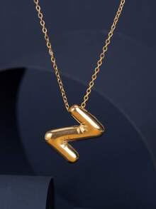 1 件时尚 14K 镀金不锈钢泡泡波西米亚风格 26 个字母 A-Z 吊坠和 26 件铜方晶锆石吊坠，金项链首饰，两种款式可选，适合女性四季日常佩戴 - 彩色 - 查看 20