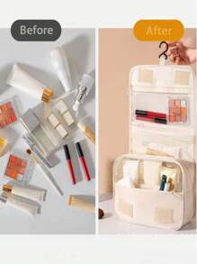 1个大容量蓝色挂式化妆包，化妆包，洗漱包，旅行必备，邮轮必备，宿舍必备，伴娘礼物，母亲节礼物，生日礼物，送给朋友和老师的礼物，家居装饰，浴室装饰，客厅装饰，卧室装饰，首饰盒，唇彩盒，指甲油盒，化妆品收纳盒，旅行洗漱包，拉链配件 - 彩色 - 查看 6