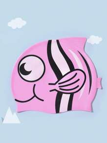 1pc Girls And Boys Fish Swim Caps, Swimming Hat, Unisex Child's Bathing Cap, Fabric Swimming Caps, Pool Cap For Boys Girls Long Short Hair, One Size