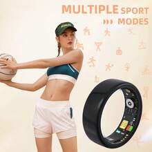 SIMSONLAB 2026 New Upgraded Water-Proof Smart Ring, Health Tracker, With Charging Compartment, Fitness, Steps, Distance, Calories, Sleep, Exercise, Remote Photo Control - Silver - View 4