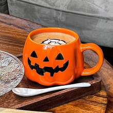 1 件万圣节南瓜陶瓷杯，卡通表情杯，完美的万圣节礼物，适合日常和万圣节使用 - 彩色 - 查看 4