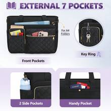 NEWHEY Túi đựng laptop 15.6 inch, túi xách công sở nữ, túi xách y tá, túi đựng máy tính chuyên nghiệp, túi đeo vai, cặp đựng laptop, phù hợp cho văn phòng, trường đại học, trường điều dưỡng và các dịp khác, món quà Ngày Nhà giáo tuyệt vời nhất dành cho phụ nữ. - Nhiều màu - Xem 7