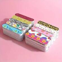 50/30/10/5pcs Nail Files, Double-Sided Printed Nail Files, Fashion Style Nail Care, Foot Care, Emery Board Tools, Sanding Polishing Blocks, Suitable For Beginners And Nail Salons