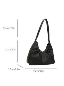 Elegant & Fashionable Design Shoulder Bag, New Solid Color Pleated Fresh Underarm Handbag, Spring/Autumn Valentines