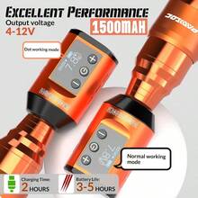 FjcTattoo Gun Dotwork Tattoo Kit Wireless Tattoo Machine Kit With 1500mAh Capacity Battery Tattoo Power Supply Rotary Tattoo Pen Kit For Beginnersyq - 橘子 - 查看 4