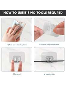 30 Stücke selbstklebende bohrerfreie Kabel-Haken, Kabelklemmen, Außenleuchten-Clips und Schreibtisch-Kabelhalter